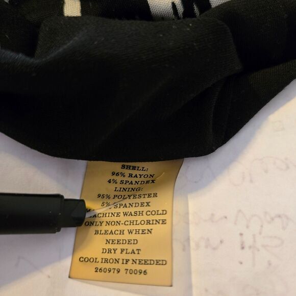 Ann Taylor Size 0X VTG Dress Halter Neckline Lined Black and White Midi - Picture 5 of 5